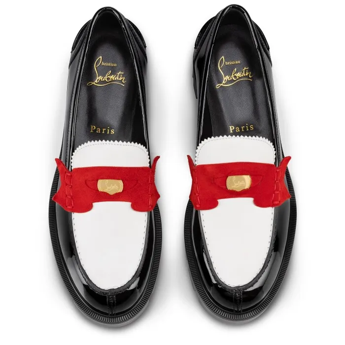 Women Penny Lug Loafers 8211 Calf Leather And Patent Leather 8211 Multicolor Christian Louboutin Flats and Loafers