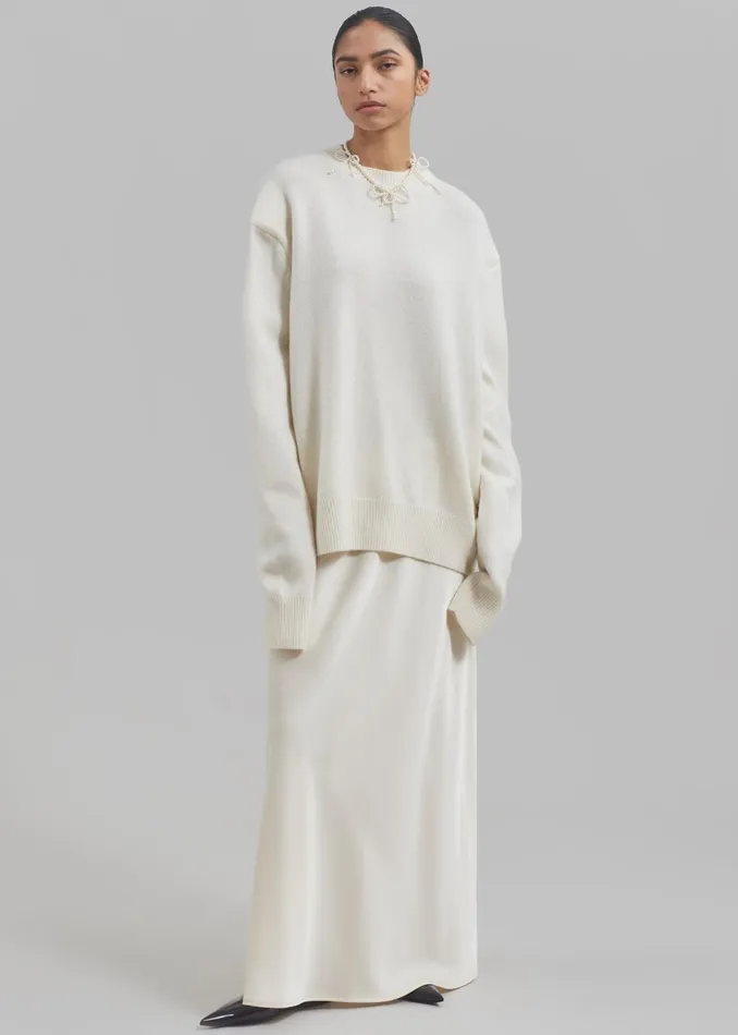Women Priscilla Maxi Satin Skirt 8211 Cream The Frankie Shop Bottoms