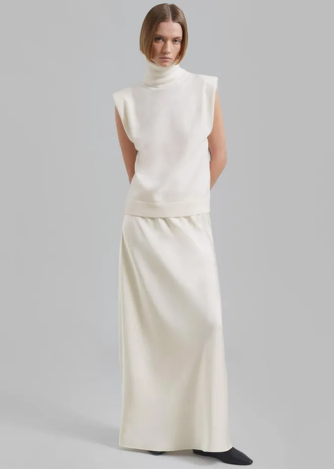Women Priscilla Maxi Satin Skirt 8211 Cream The Frankie Shop Bottoms