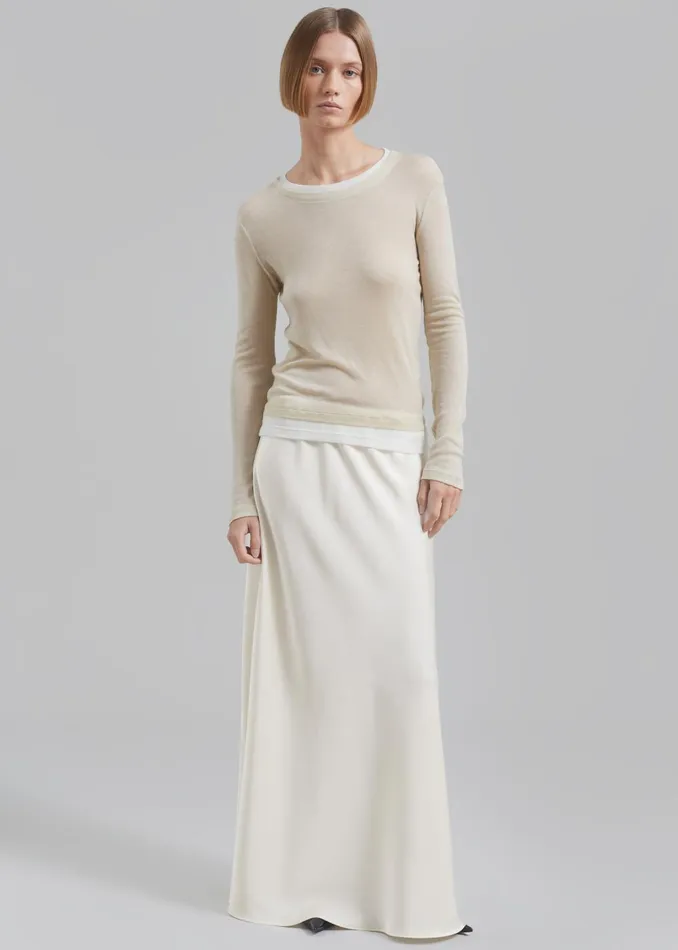 Women Priscilla Maxi Satin Skirt 8211 Cream The Frankie Shop Bottoms
