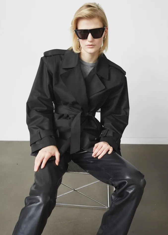 Women Raleigh Trench Coat 8211 Black The Frankie Shop Outerwear