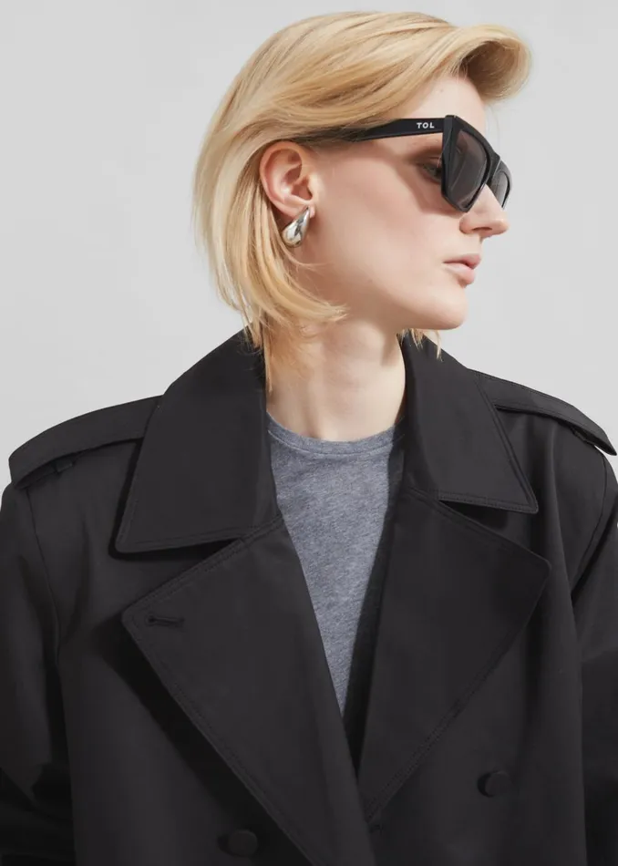 Women Raleigh Trench Coat 8211 Black The Frankie Shop Outerwear