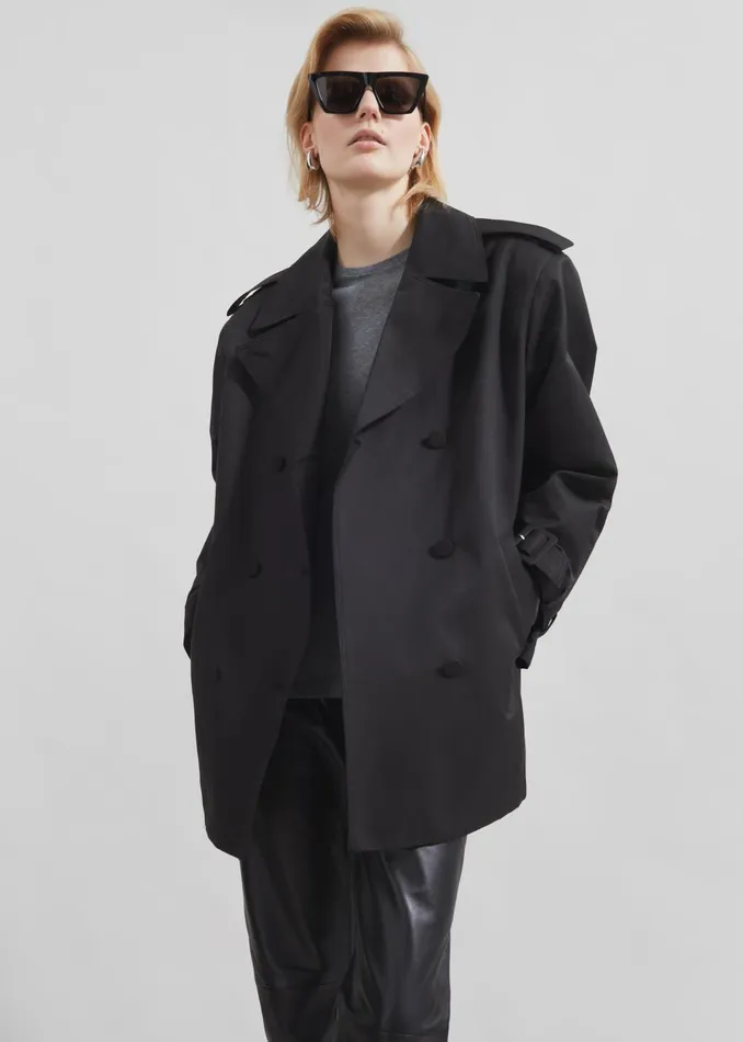 Women Raleigh Trench Coat 8211 Black The Frankie Shop Outerwear