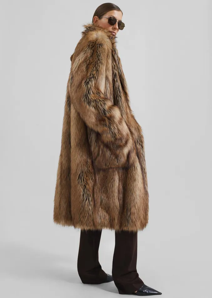 Women Rella Faux Fur Coat 8211 Camel The Frankie Shop Outerwear