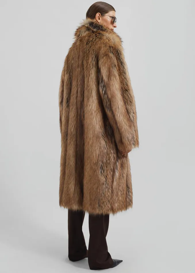 Women Rella Faux Fur Coat 8211 Camel The Frankie Shop Outerwear