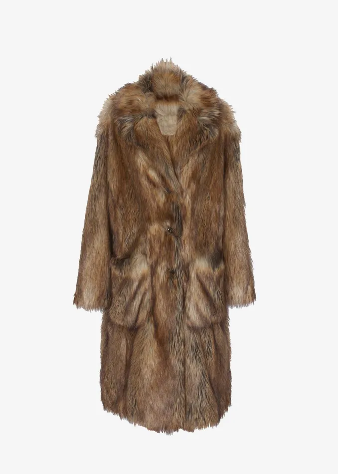 Women Rella Faux Fur Coat 8211 Camel The Frankie Shop Outerwear