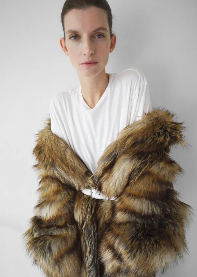 Women Rella Faux Fur Coat 8211 Camel The Frankie Shop Outerwear