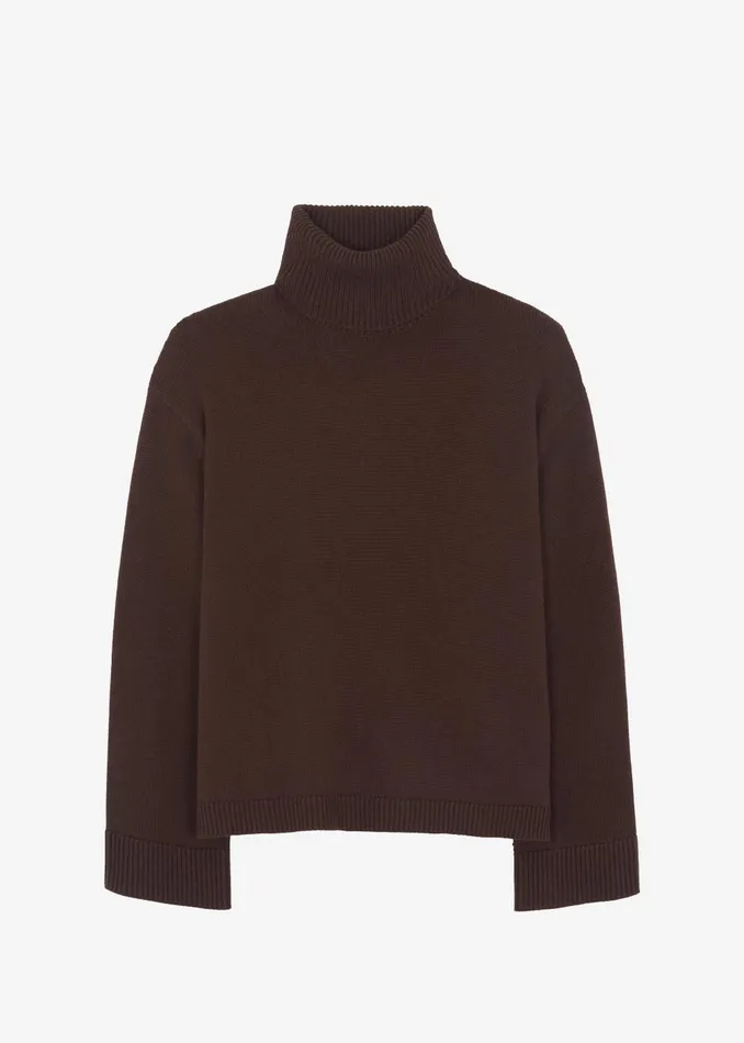 Women Rhea Trapeze Turtleneck 8211 Brown The Frankie Shop Knitwear