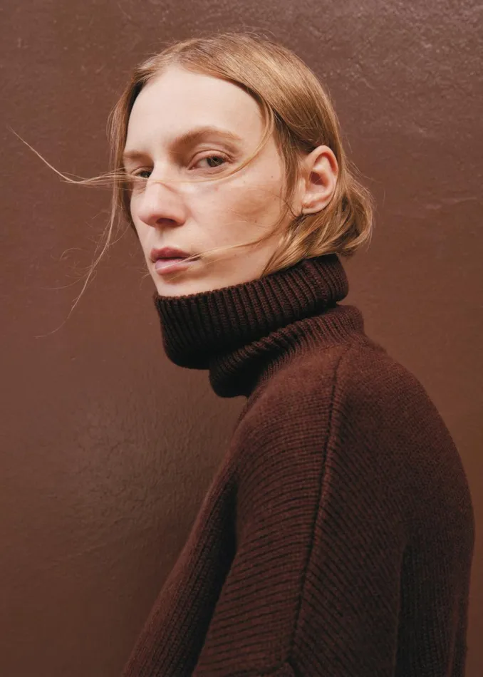 Women Rhea Trapeze Turtleneck 8211 Brown The Frankie Shop Knitwear