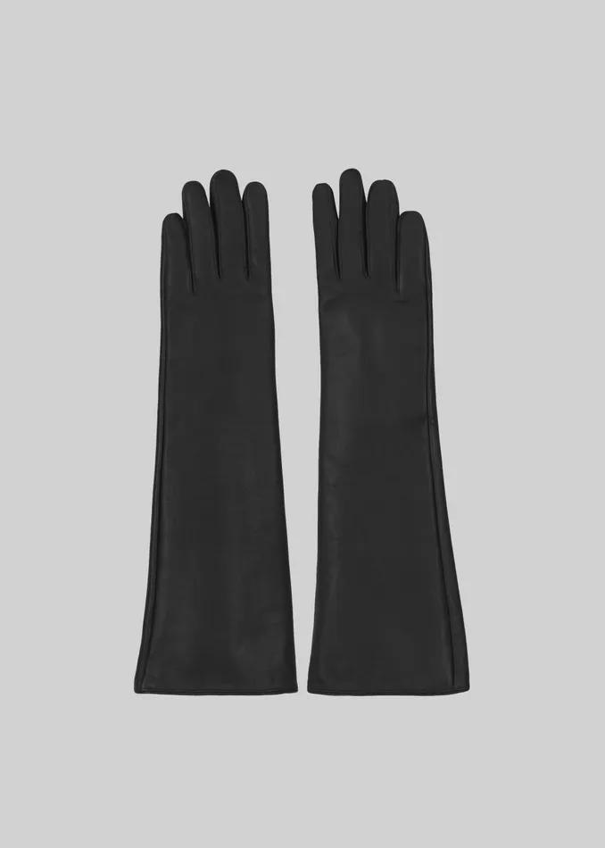 Women Rosvik Long Leather Gloves 8211 Black The Frankie Shop