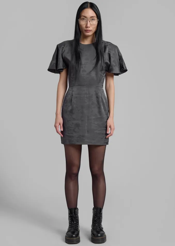 Women Rotate Short Sleeve Mini Dress 8211 Gray Print The Frankie Shop Dresses