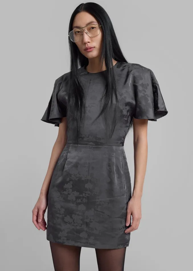 Women Rotate Short Sleeve Mini Dress 8211 Gray Print The Frankie Shop Dresses