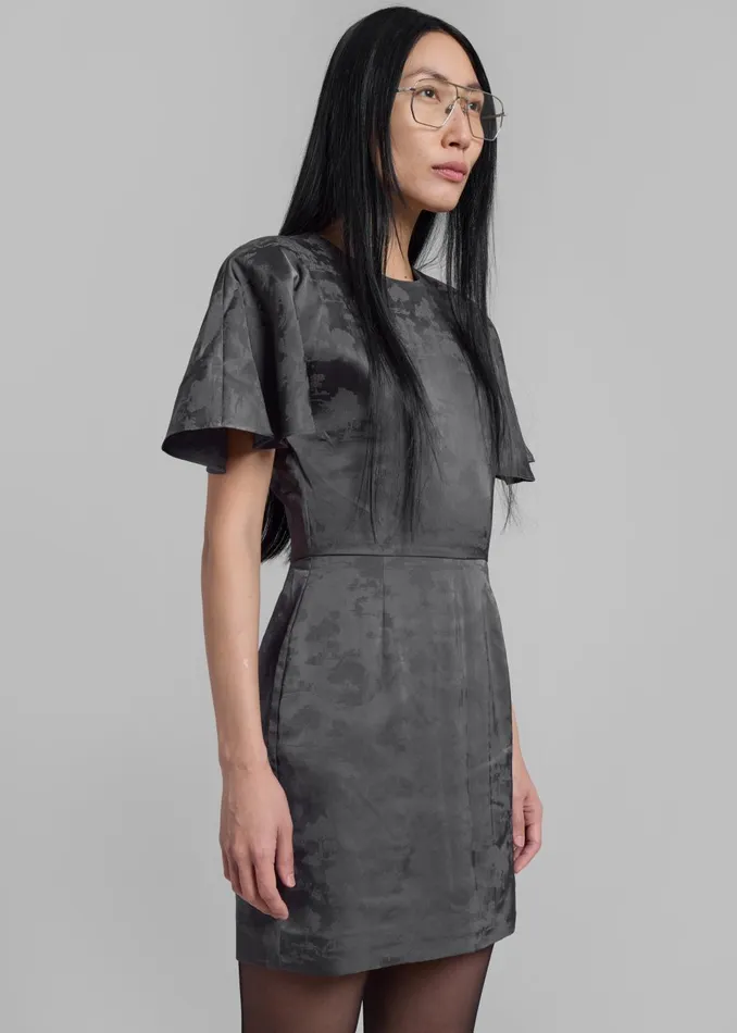 Women Rotate Short Sleeve Mini Dress 8211 Gray Print The Frankie Shop Dresses