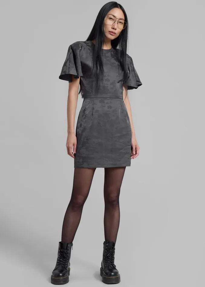 Women Rotate Short Sleeve Mini Dress 8211 Gray Print The Frankie Shop Dresses