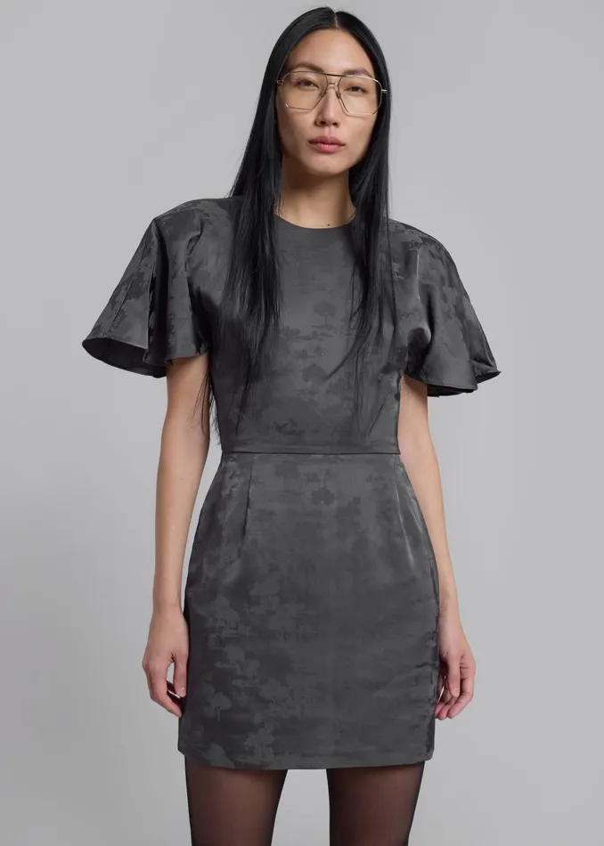 Women Rotate Short Sleeve Mini Dress 8211 Gray Print The Frankie Shop Dresses