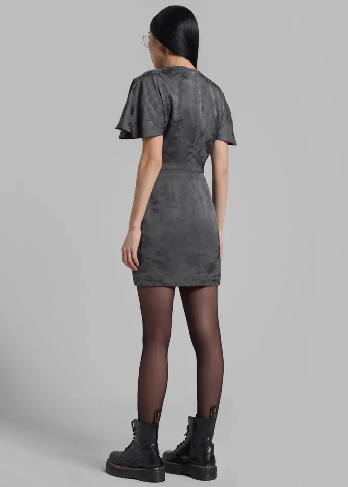 Women Rotate Short Sleeve Mini Dress 8211 Gray Print The Frankie Shop Dresses