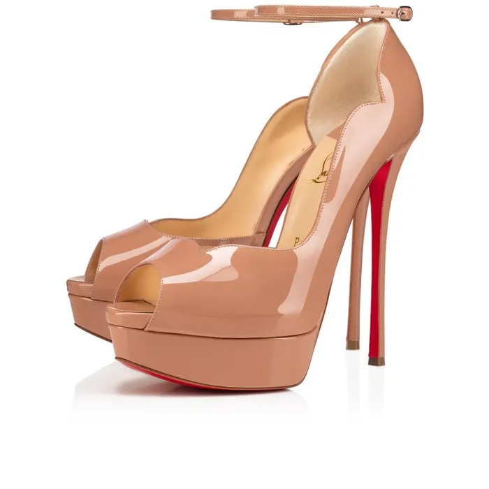 Women Round Chick Alta 150 Mm Pumps 8211 Patent 8211 Blush Christian Louboutin Platforms