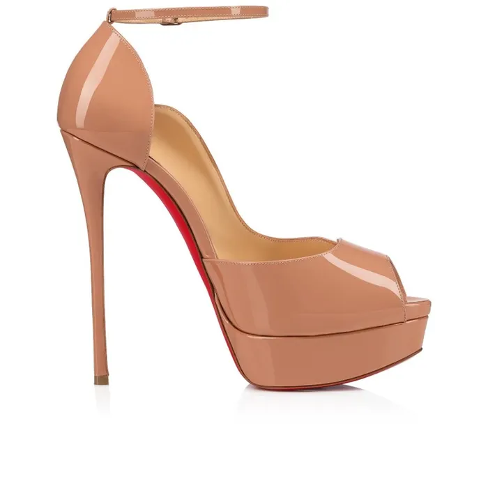 Women Round Chick Alta 150 Mm Pumps 8211 Patent 8211 Blush Christian Louboutin Platforms