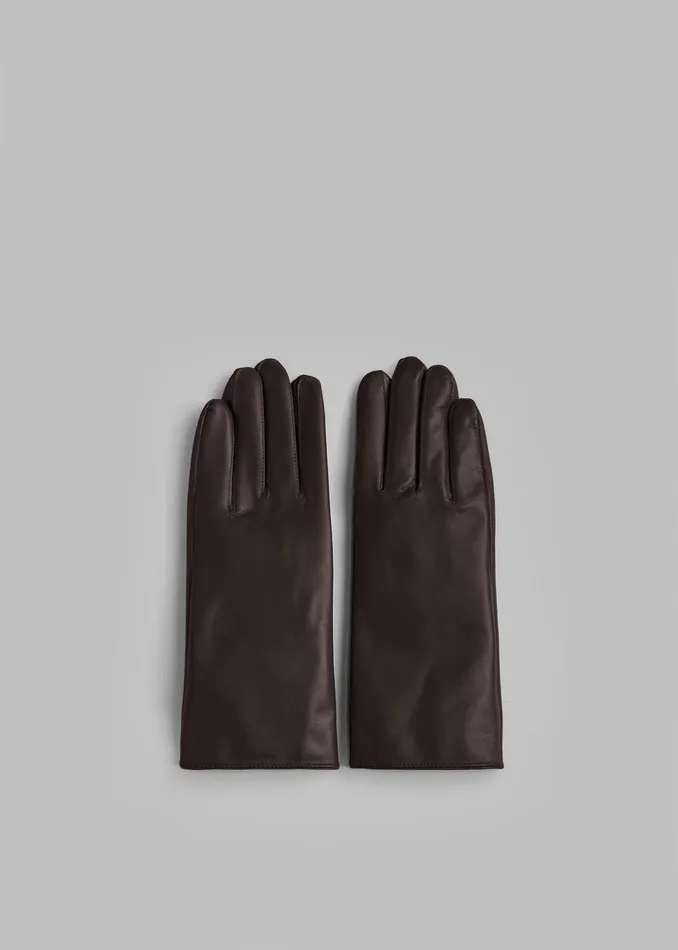 Women Ruby Leather Gloves 8211 Dark Brown The Frankie Shop