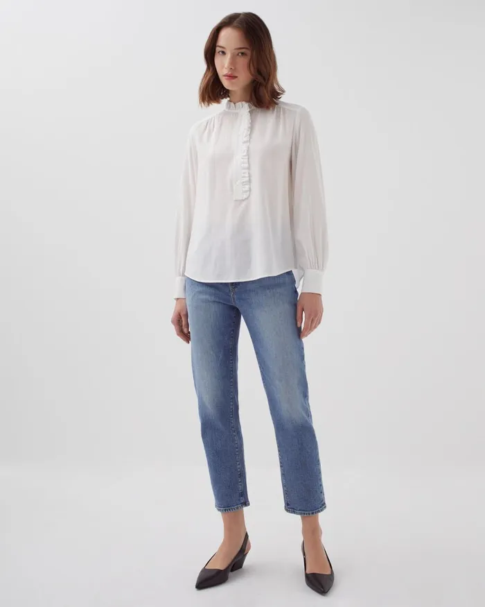 Women Ruffled Blouse Gardenia Comptoir Des Cotonniers Blouses and Shirts and Tops
