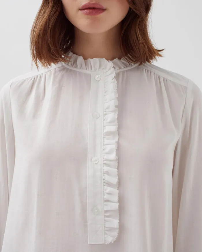 Women Ruffled Blouse Gardenia Comptoir Des Cotonniers Blouses and Shirts and Tops