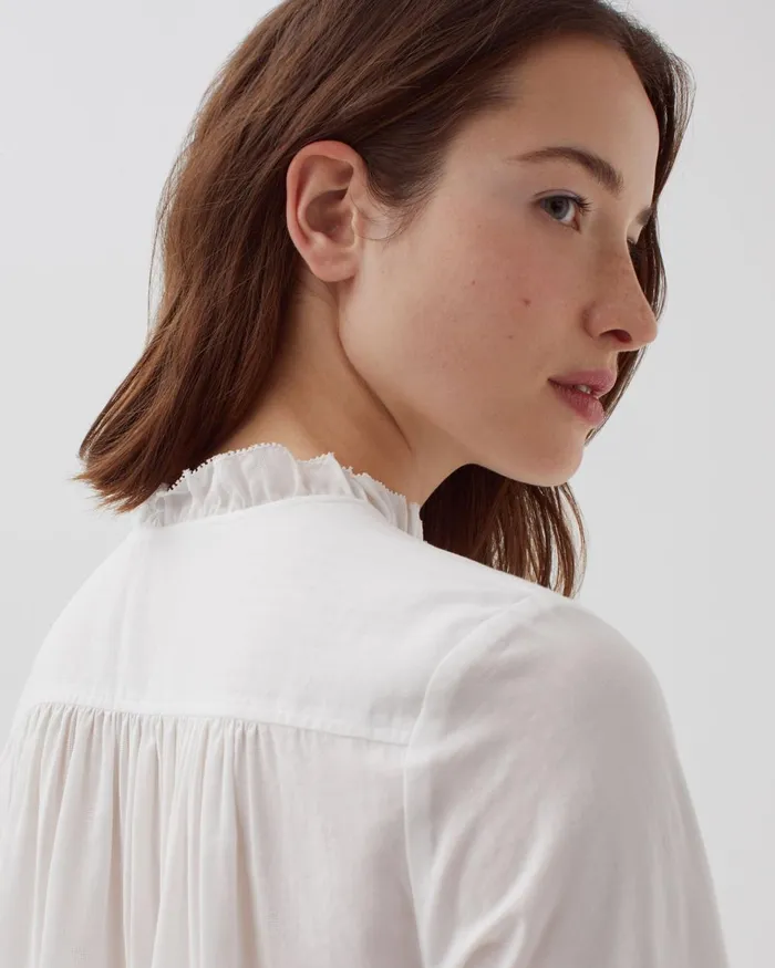 Women Ruffled Blouse Gardenia Comptoir Des Cotonniers Blouses and Shirts and Tops