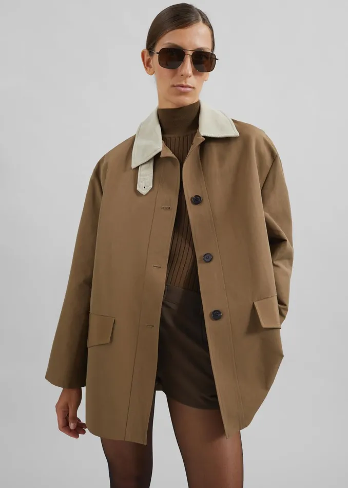Women Ryker Boxy Jacket 8211 Brown The Frankie Shop Outerwear