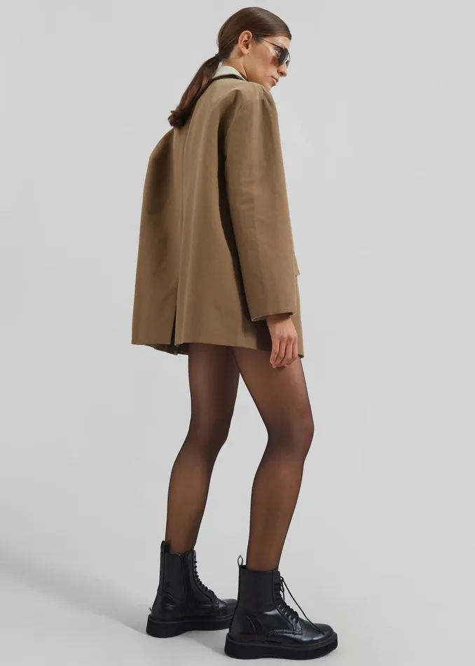 Women Ryker Boxy Jacket 8211 Brown The Frankie Shop Outerwear