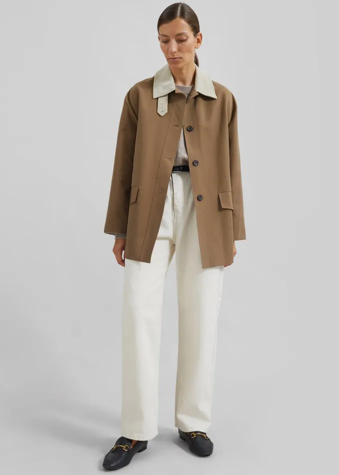 Women Ryker Boxy Jacket 8211 Brown The Frankie Shop Outerwear