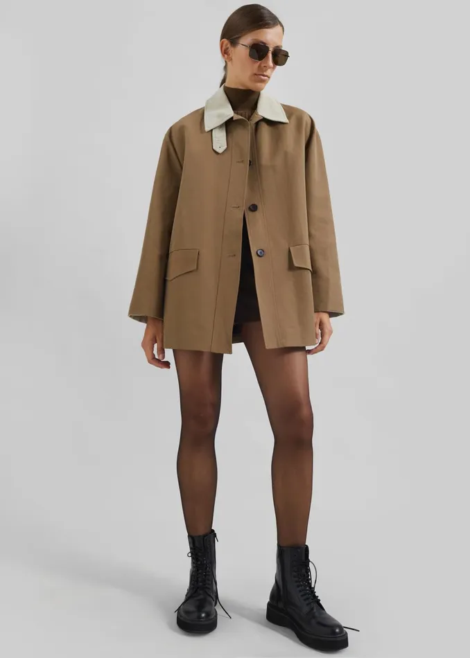 Women Ryker Boxy Jacket 8211 Brown The Frankie Shop Outerwear