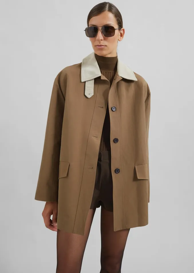 Women Ryker Boxy Jacket 8211 Brown The Frankie Shop Outerwear