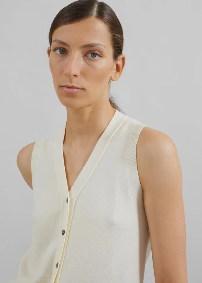 Women Samah Knit Vest 8211 Ivory The Frankie Shop Knitwear