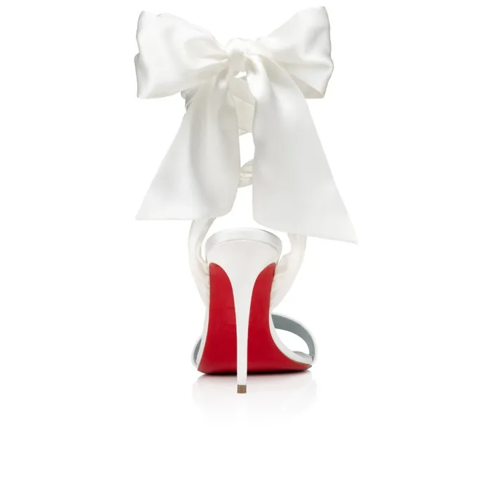 Women Sandale Du Dsert 100 Mm Sandals 8211 Crepe Satin 8211 Off White Christian Louboutin Sandals and Slides