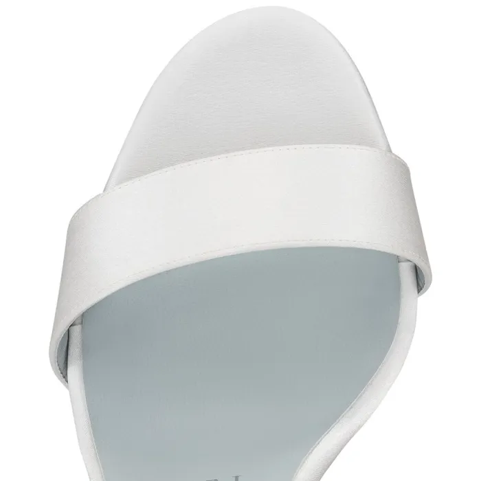Women Sandale Du Dsert 100 Mm Sandals 8211 Crepe Satin 8211 Off White Christian Louboutin Sandals and Slides