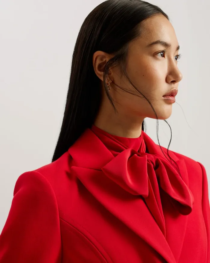 Women SARELA 8211 Longline Peplum Tailored Coat Red Ted Baker Coats and Jackets Women SARELA 8211 Longline Peplum Tailored Coat Red Ted Baker Coats and Jackets