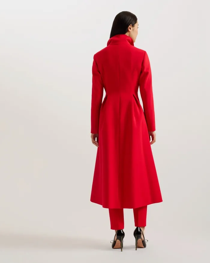 Women SARELA 8211 Longline Peplum Tailored Coat Red Ted Baker Coats and Jackets Women SARELA 8211 Longline Peplum Tailored Coat Red Ted Baker Coats and Jackets