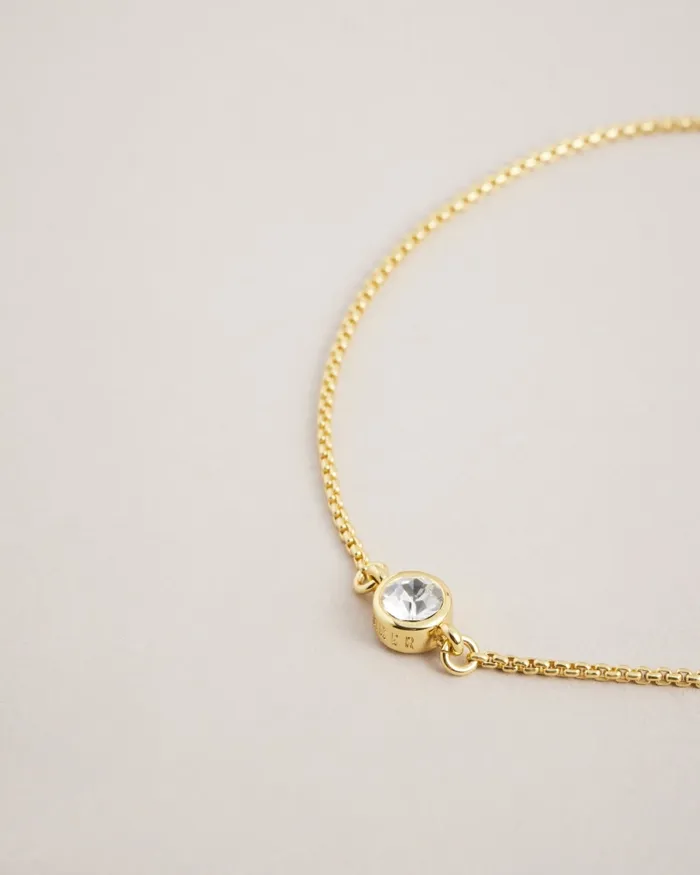 Women SARSAA 8211 Crystal Charm Bracelet Gold Colour Ted Baker Jewellery