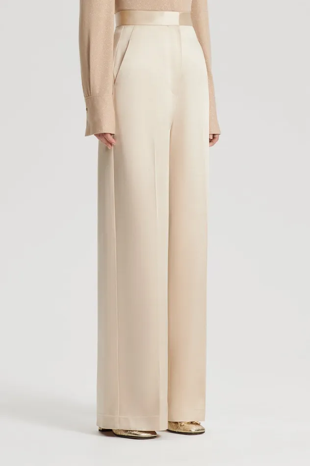 Women SATIN DRAPE LEG TROUSER GOLD Trousers Scanlan Theodore
