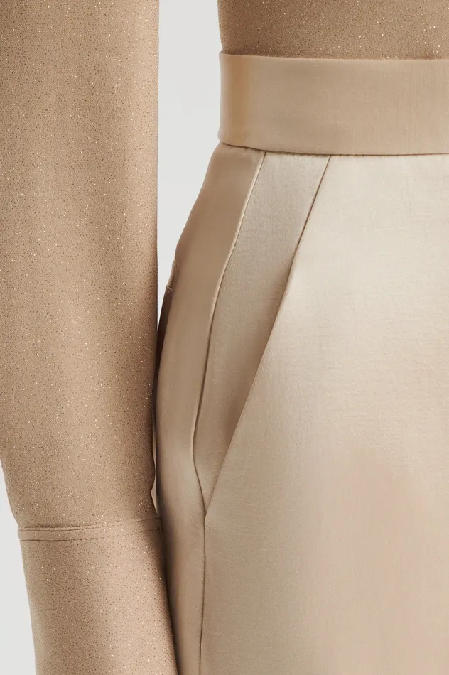 Women SATIN DRAPE LEG TROUSER GOLD Trousers Scanlan Theodore