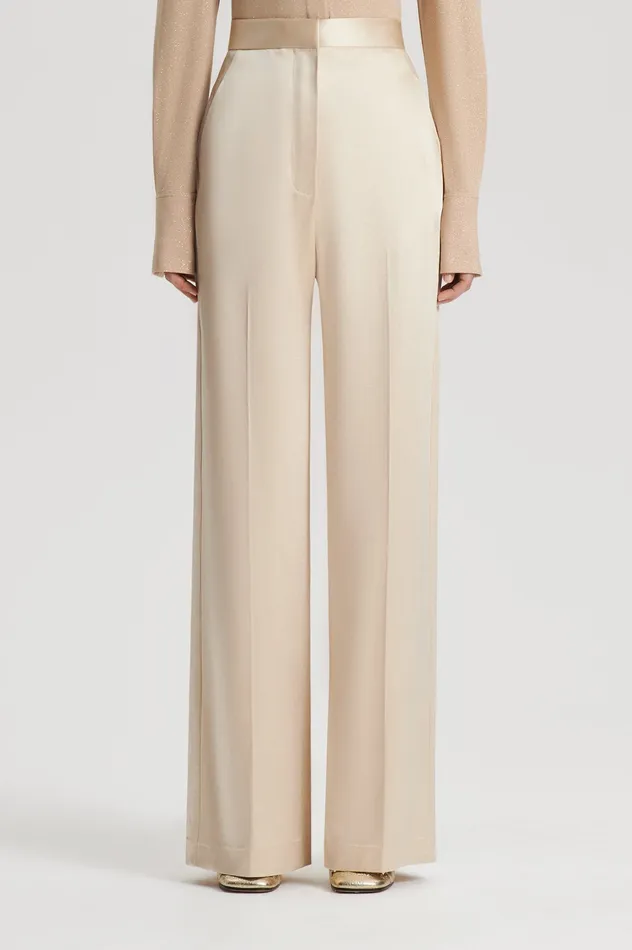 Women SATIN DRAPE LEG TROUSER GOLD Trousers Scanlan Theodore