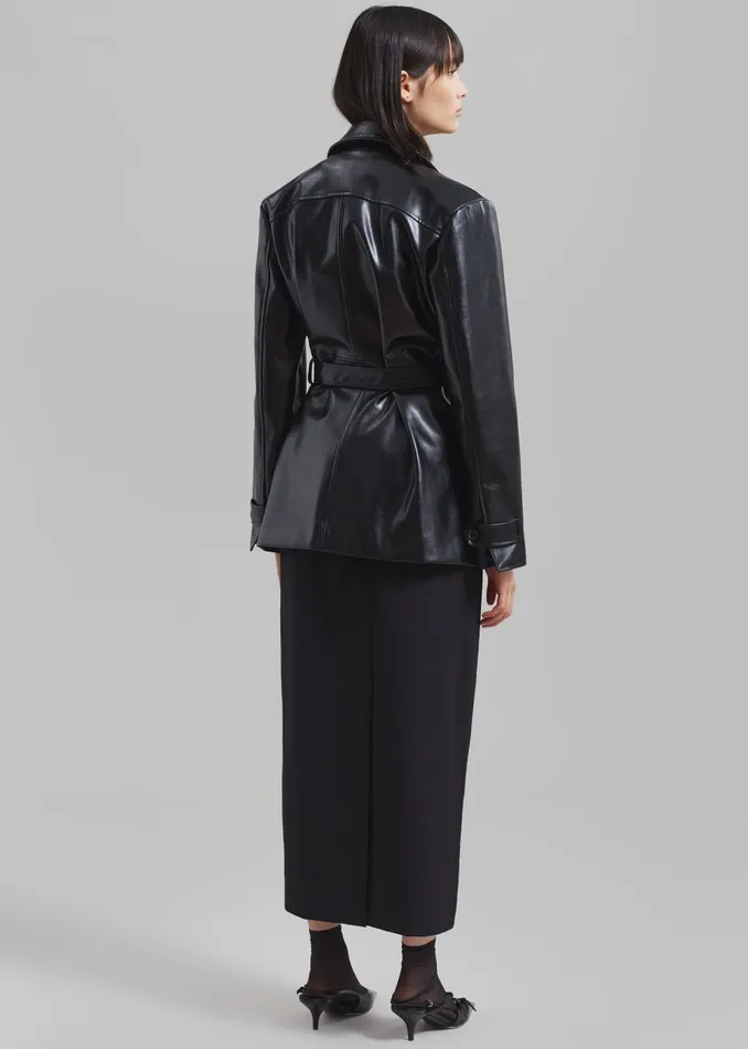 Women Sawyer Faux Leather Jacket 8211 Black The Frankie Shop Outerwear