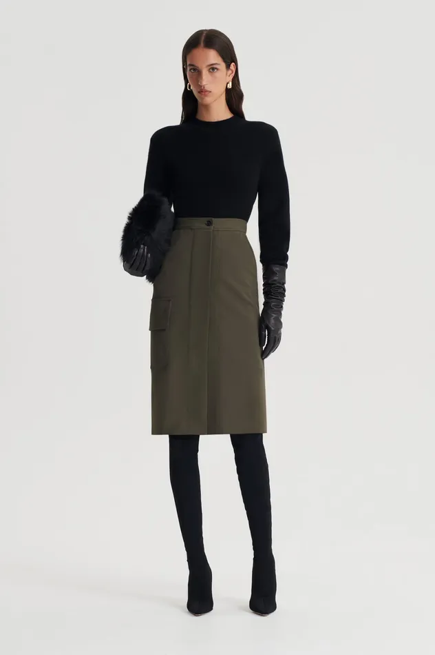 Women Scanlan Theodore CASHMERE CREW SWEATER BLACK Knitwear