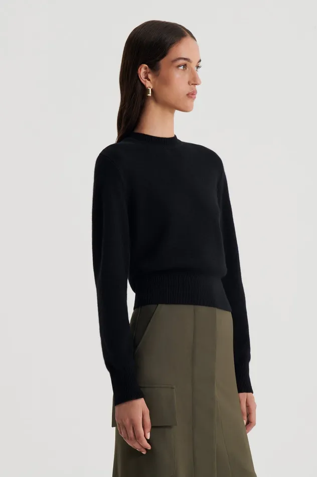 Women Scanlan Theodore CASHMERE CREW SWEATER BLACK Knitwear Women Scanlan Theodore CASHMERE CREW SWEATER BLACK Knitwear