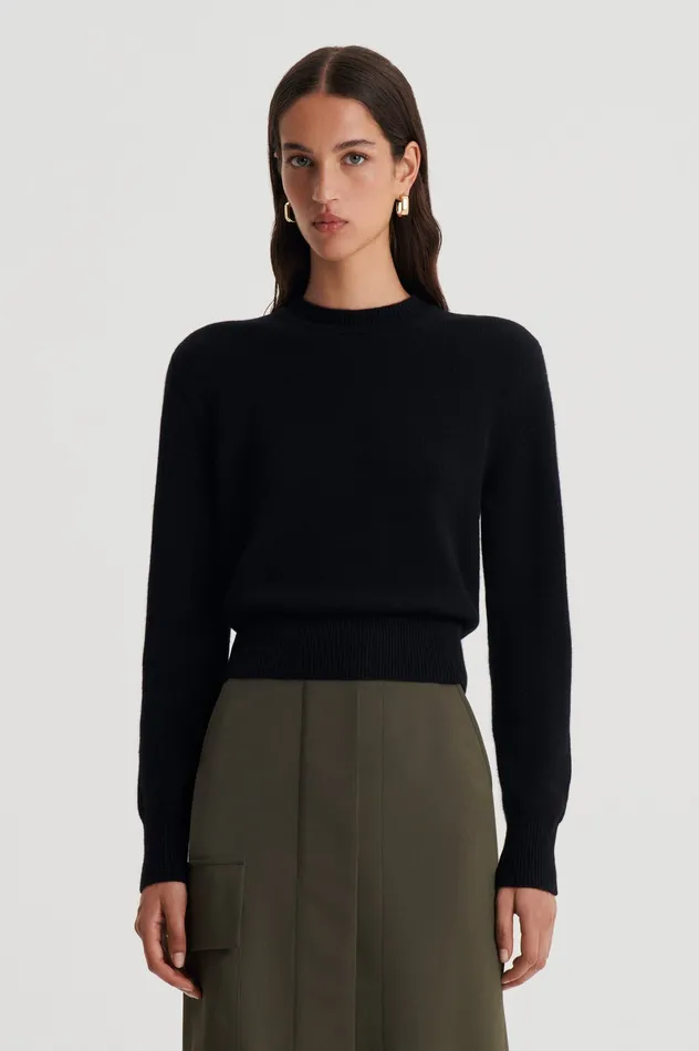 Women Scanlan Theodore CASHMERE CREW SWEATER BLACK Knitwear Women Scanlan Theodore CASHMERE CREW SWEATER BLACK Knitwear