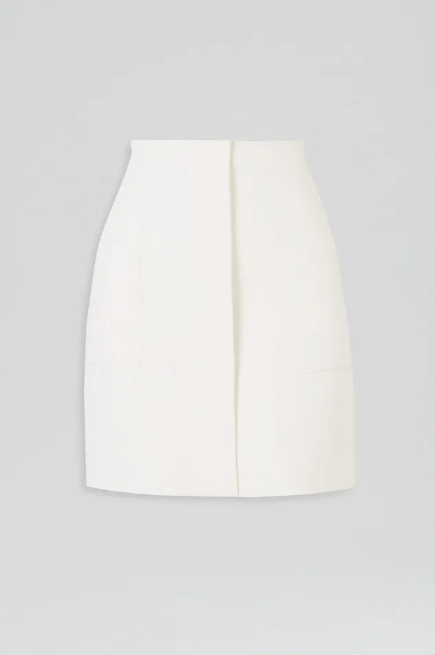 Women Scanlan Theodore CREPE KNIT POCKET MINI SKIRT CREAM Skirts