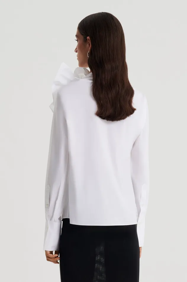 Women Scanlan Theodore PARACHUTE COTTON CRAVAT SHIRT WHITE Shirts Women Scanlan Theodore PARACHUTE COTTON CRAVAT SHIRT WHITE Shirts
