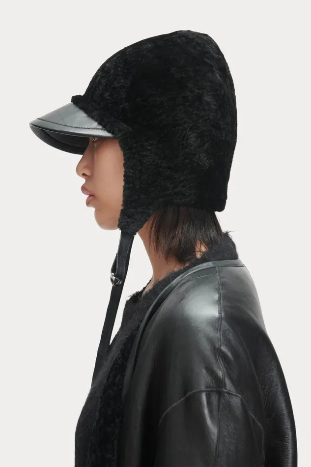 Women Scarves Hats Rachel Comey Shearling Hat Black Women Scarves Hats Rachel Comey Shearling Hat Black