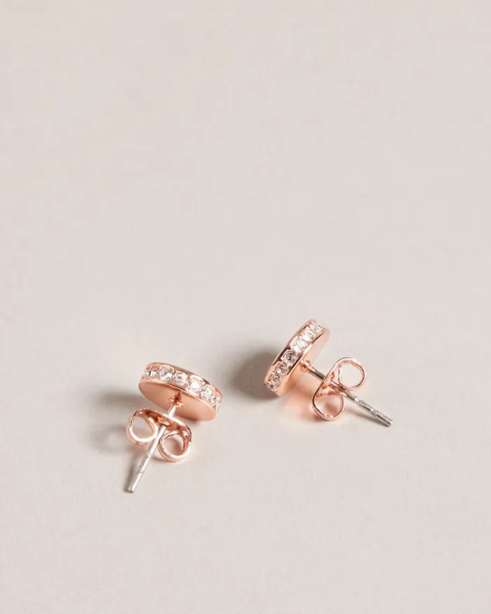Women SEESAY 8211 Sparkle Logo Stud Earrings Rose Gold Colour Ted Baker Jewellery