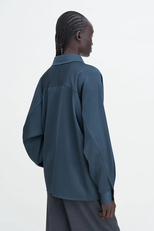 Women Shiny Pocket Blouse Dawn Blue Filippa K Shirts and Blouses