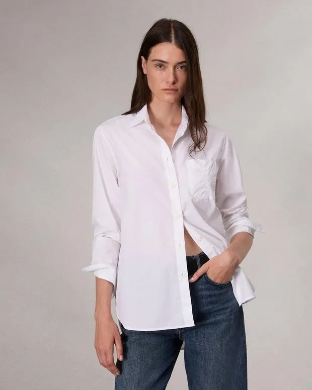 Women Shirts and Tops Rag and Bone Maxine Poplin Shirt White
